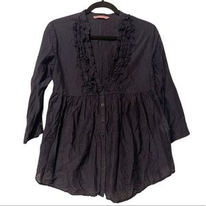 Fornarina navy button blouse